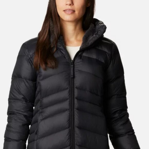 Columbia Women's Autumn Park™ Down Hooded Mid Jacket Black 3X - Picture 3 of 11